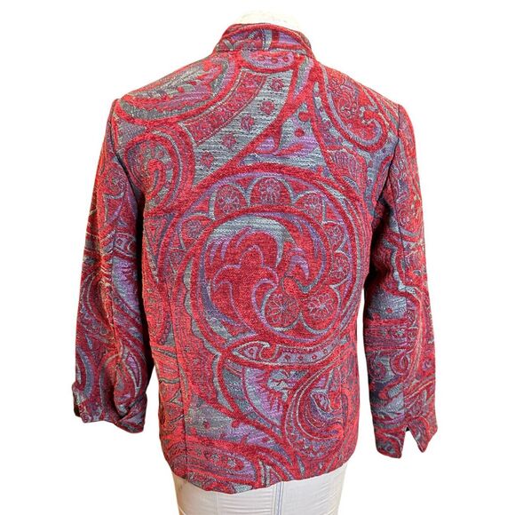 Coldwater Creek Tapestry Jacket Sz. M Woven Open Front - Picture 3 of 9